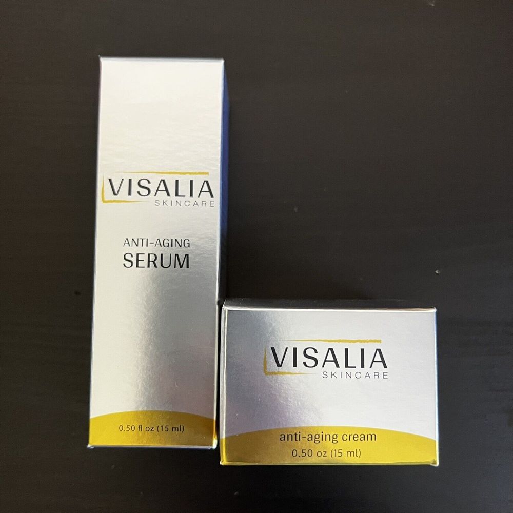 Lot Of 2 Visalia Skincare Anti-aging Serum 0.5oz Sealed And Anti Aging Cream